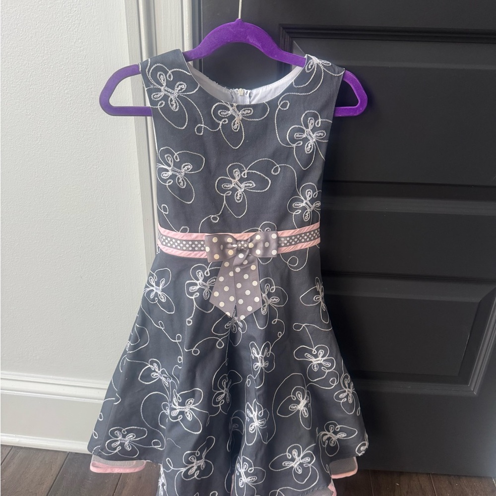 Charming Gray and Pink Kids Dress